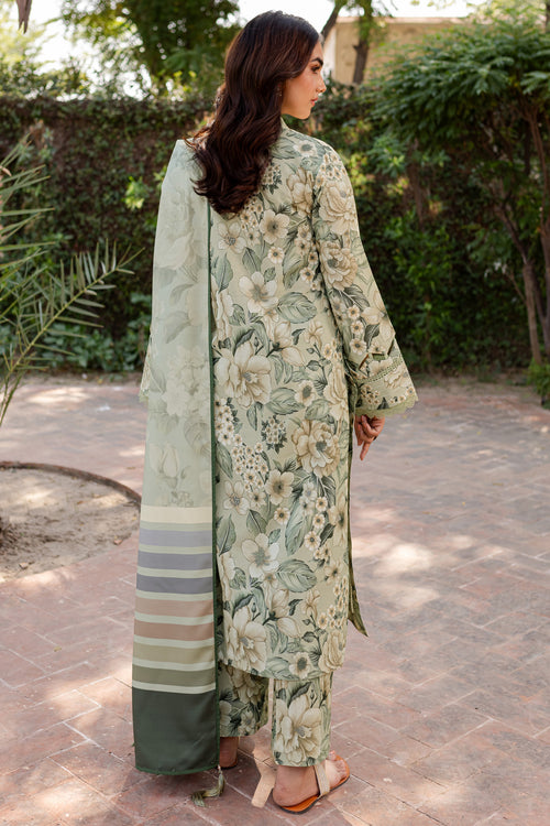 BAROQUE-3PC KHADDAR PRINTED SHIRT WITH KHADDAR PRINTED DUPATTA AND PRINT TROUSER-BIC-2643