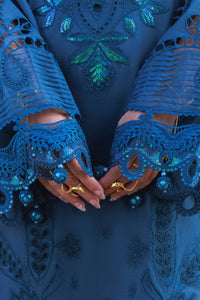 NUREH-3PC LAWN LASERWORK EMBROIDERED SHIRT WITH CHIFFON PRINTED EMB DUPATTA AND TROUSER-BIC-4784