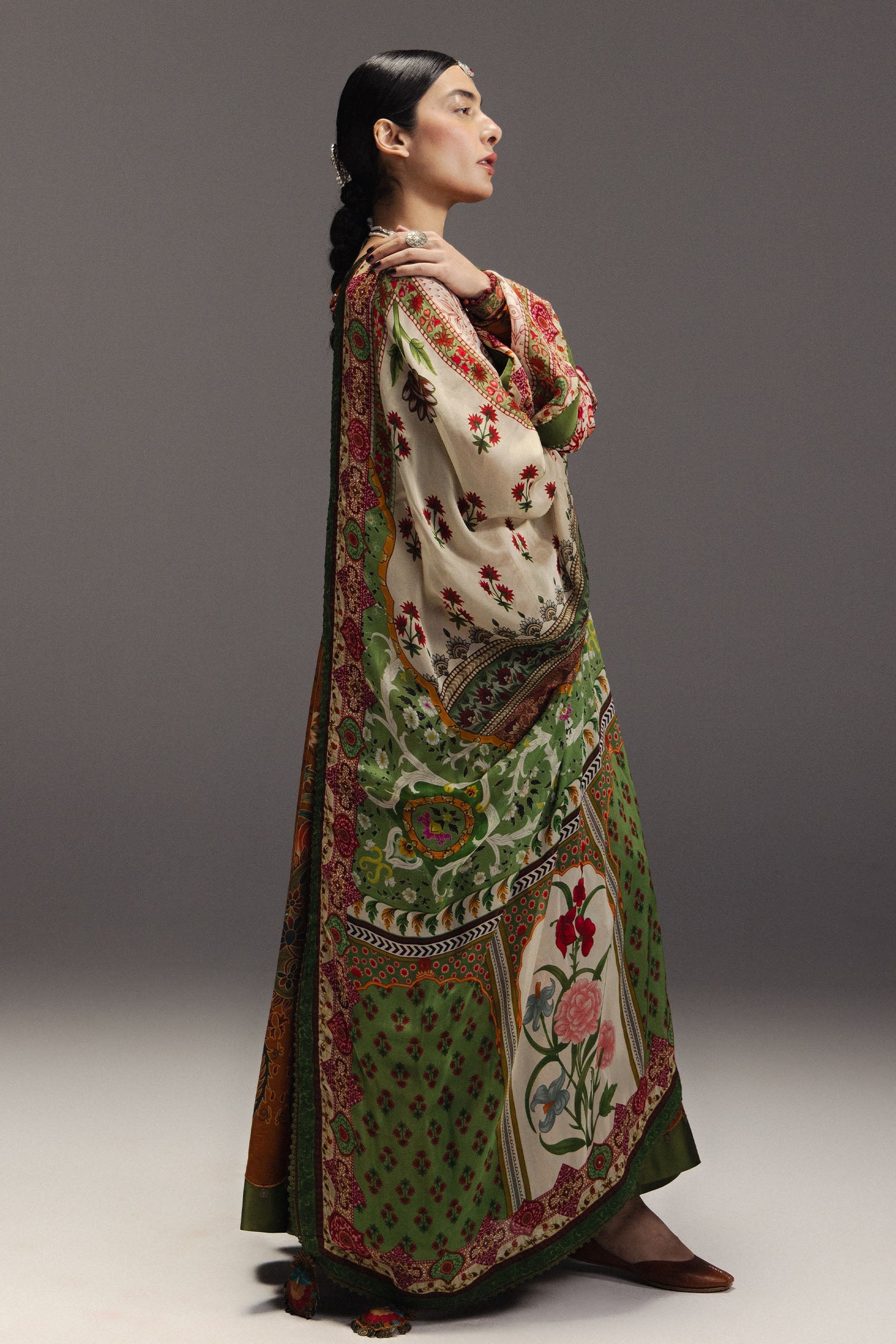 ZARA SHAH JAHAN-3PC DIGITAL PRINTED FROCK WITH SILK PRINTED DUPATTA & DYED TROUSER-BIC-062