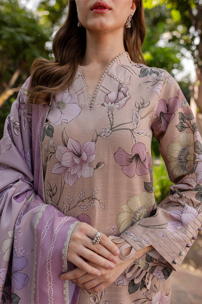 BAROQUE-3PC KHADDAR PRINTED SHIRT WITH KHADDAR PRINTED DUPATTA AND PRINT TROUSER-BIC-2644