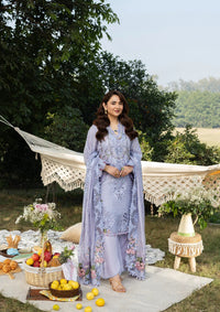 ELAF-3PC DHANAK EMBROIDERED SHIRT WITH DHANAK EMBROIDERED SHAWL AND TROUSER-BIC-5218