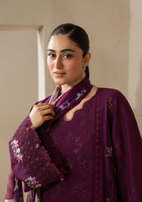 ELAF-3PC DHANAK EMBROIDERED SHIRT WITH COUTRAI PRINTED SHAWL AND TROUSER-BIC-5253