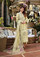 ELAF-3PC LAWN CHIKANKARI EMBROIDERED SHIRT WITH KHAADI NET EMB DUPATTA AND EMB TROUSER-BIC-4601