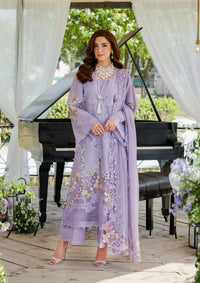 ELAF-3PC LAWN LASERCUTWORK EMBROIDERED SHIRT WITH KHAADI NET EMBROIDERED DUPATTA AND TROUSER -BIC-4780