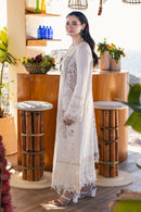 QALAMQAR-3PC LAWN EMBROIDERED SHIRT WITH CHIFFOON PRINT DUPATTA AND EMB TROUSER-BIC-4652
