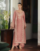ZIVA-3PC RAW SILK EMBROIDERED SHIRT WITH SILK EMBROIDERED DUPATTA AND EMB TROUSER-BIC-5141