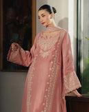 ZIVA-3PC RAW SILK EMBROIDERED SHIRT WITH SILK EMBROIDERED DUPATTA AND EMB TROUSER-BIC-5141