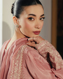 ZIVA-3PC RAW SILK EMBROIDERED SHIRT WITH SILK EMBROIDERED DUPATTA AND EMB TROUSER-BIC-5141
