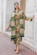 BAROUQE-3PC KARANDI PRINTED SHIRT WITH KARANDI PRINTED DUPATTA AND TROUSER-BIC-2579
