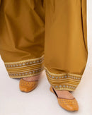 URGE-3PC DHANAK EMBROIDERED SHIRT WITH WOOL PRINT SHAWL AND EMB TROUSER-BIC-5070