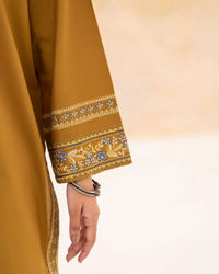 URGE-3PC DHANAK EMBROIDERED SHIRT WITH WOOL PRINT SHAWL AND EMB TROUSER-BIC-5070