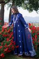 GARNET-3PC LAWN EMBROIDERED SHIRT WITH KHADDI NET EMB DUPATTA AND TROUSER-BIC-4844
