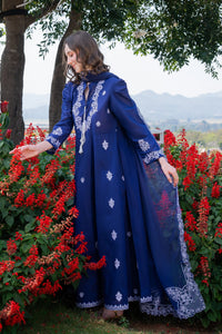 GARNET-3PC LAWN EMBROIDERED SHIRT WITH KHADDI NET EMB DUPATTA AND TROUSER-BIC-4844