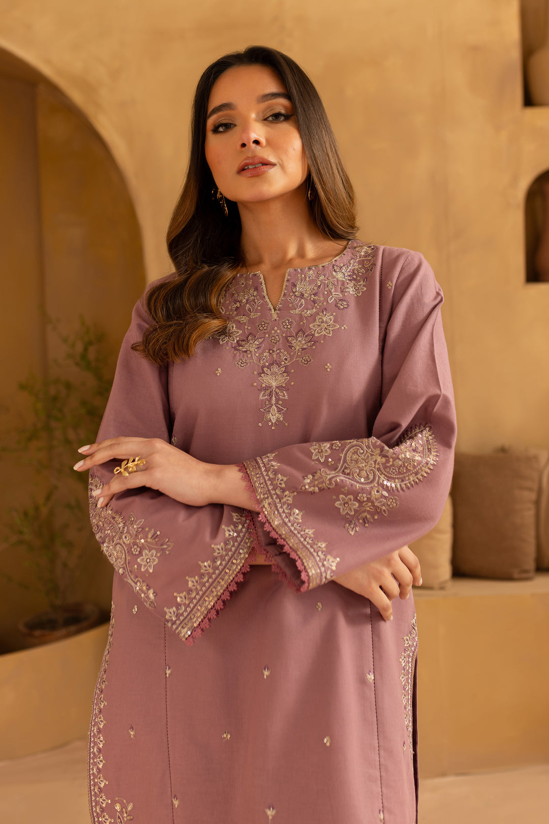 BATIK-2PC SEQUIN LAWN EMBROIDERED SHIRT WITH SEQUIN LAWN EMBROIDERED TROUSER-BIC-3470