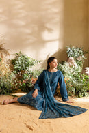 BATIK-3PC DHANAK EMBROIDERED SHIRT WITH CHIFFON EMBROIDERED DUPATTA AND TROUSER-BIC-4195