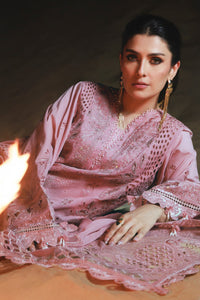 NUREH-3PC LAWN SEQUIN CHIKANKAARI EMBROIDERED SHIRT WITH KHADDI NET EMBROIDERED DUPATTA AND TROUSER-BIC-4800