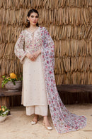 BATIK-3PC DHANAK EMBROIDERED SHIRT WITH WOOL PRINTED SHAWL AND EMB TROUSER -BIC-5040