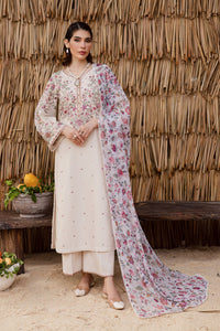 BATIK-3PC DHANAK EMBROIDERED SHIRT WITH WOOL PRINTED SHAWL AND EMB TROUSER -BIC-5040
