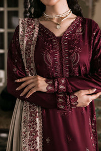 NUREH-3PC DHANAK EMBROIDERED SHIRT WITH DHANAK EMBROIDERED SHAWL AND TROUSER-BIC-4375