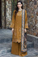 IZNIK-3PC DHANAK EMBROIDERED SHIRT WITH WOOL DIGITAL PRINT SHAWL AND TROUSER-BIC-5038