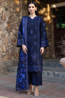 BATIK-3PC DHANAK EMBROIDERED SHIRT WITH COURTRAI PRINTED SHAWL AND TROUSER-BIC-4390