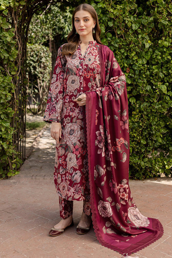 BAROQUE-3PC KHADDAR PRINTED SHIRT WITH KHADDAR PRINTED DUPATTA AND PRINT TROUSER-BIC-2645