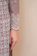 MIRAKHI-3PC LAWN CHIKENKARI EMBROIDERED SHIRT WITH LAWN TUBE SLUB DUPATTA-BIC-6900
