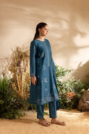 BATIK-3PC DHANAK EMBROIDERED SHIRT WITH CHIFFON EMBROIDERED DUPATTA AND TROUSER-BIC-4195