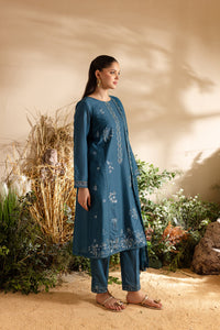 BATIK-3PC DHANAK EMBROIDERED SHIRT WITH CHIFFON EMBROIDERED DUPATTA AND TROUSER-BIC-4195