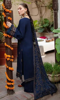 BAREEZE - 3PC DHANAK EMBROIDERED SHIRT WITH DHANAK EMBROIDERED SHAWL AND TROUSER -BIC-4032
