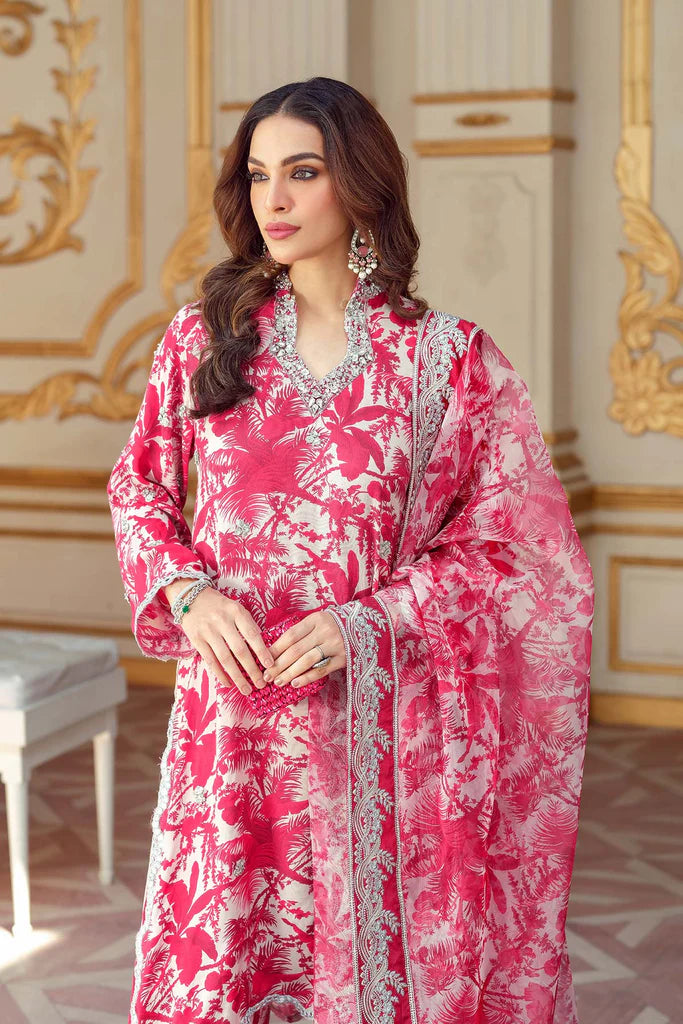 CHARIZMA-3PC KARANDI PRINTED SHIRT WITH KARANDI PRINTED DUPATTA AND TROUSER-BIC-2580