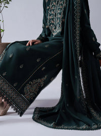 ASIM JOFA-3PC DHANAK EMBROIDERED SHIRT WITH DHANAK EMBROIDERED SHAWL & TROUSER-BIC-