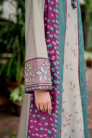 JAZMIN-3PC DHANAK EMBROIDRED SHIRT WITH WOOL PRINT SHAWL AND TROUSER-BIC-3281