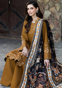 IZNIK-3PC DHANAK EMBROIDERED SHIRT WITH WOOL DIGITAL PRINT SHAWL AND TROUSER-BIC-5038
