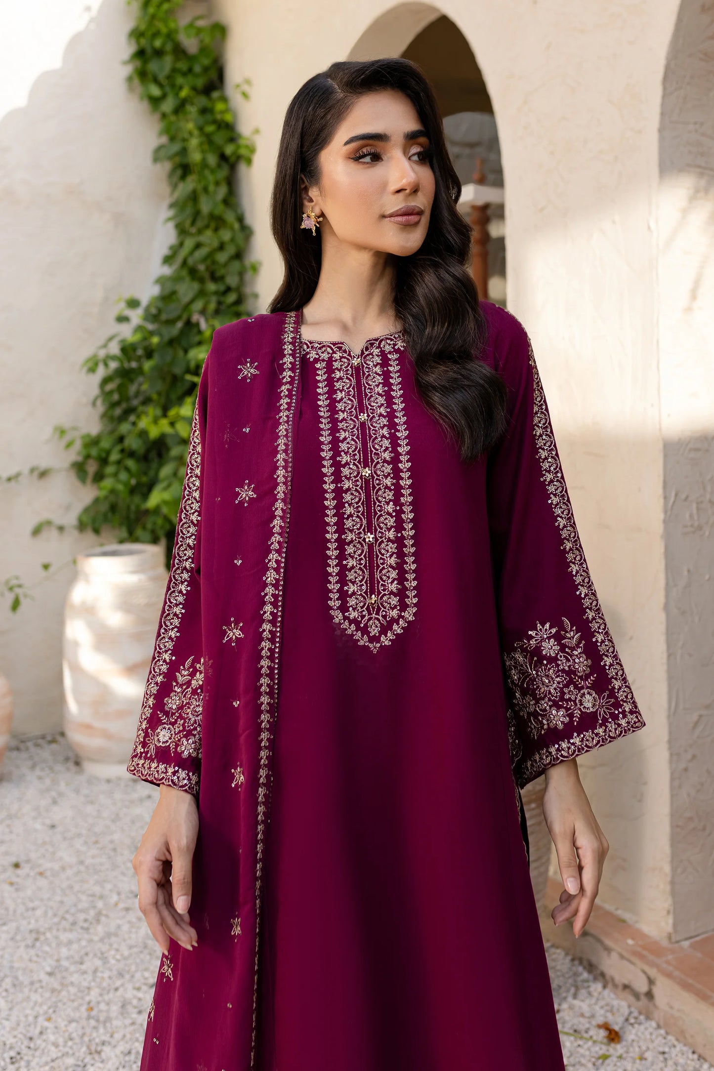BATIK-3PC LAWN EMBROIDERED SHIRT WITH BAMBER CHIFFON EMBROIDERED DUPATTA AND TROUSER-BIC-3611