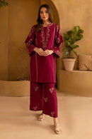 BATIK-2PIECE DHANAK EMBROIDERED SHIRT WITH DHANAK EMB TROUSER-BIC-15016