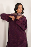 IZNIK-3PC LAWN CHIKANKARI EMB PRINTED SHIRT WITH SILK PRINTED DUPATTA AND PRINTED TROUSER-BIC-020