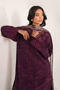 IZNIK-3PC LAWN CHIKANKARI EMB PRINTED SHIRT WITH SILK PRINTED DUPATTA AND PRINTED TROUSER-BIC-020