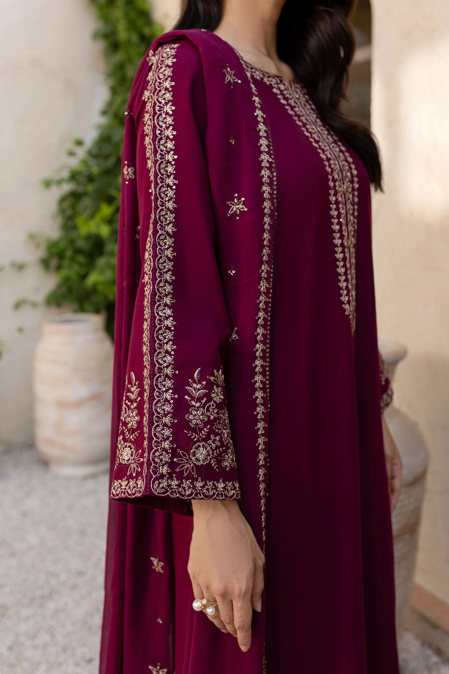 BATIK-3PC LAWN EMBROIDERED SHIRT WITH BAMBER CHIFFON EMBROIDERED DUPATTA AND TROUSER-BIC-3611