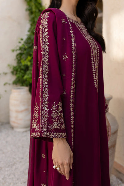 BATIK-3PC LAWN EMBROIDERED SHIRT WITH BAMBER CHIFFON EMBROIDERED DUPATTA AND TROUSER-BIC-3611