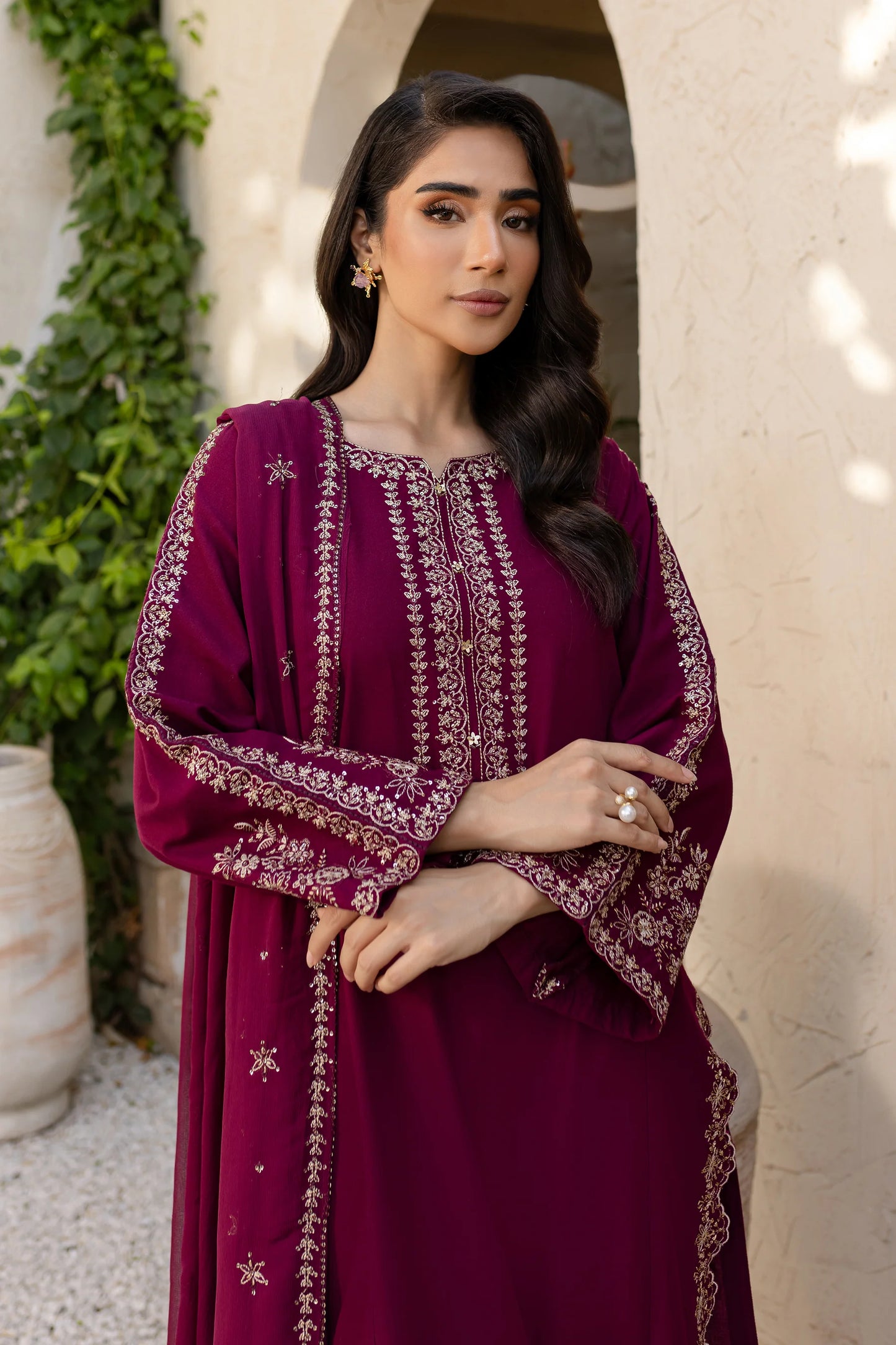 BATIK-3PC LAWN EMBROIDERED SHIRT WITH BAMBER CHIFFON EMBROIDERED DUPATTA AND TROUSER-BIC-3611