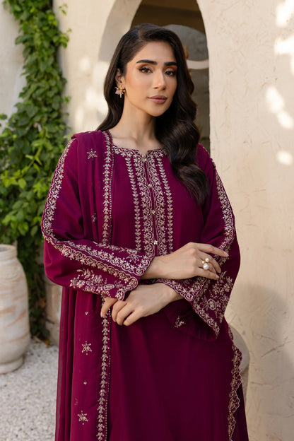 BATIK-3PC LAWN EMBROIDERED SHIRT WITH BAMBER CHIFFON EMBROIDERED DUPATTA AND TROUSER-BIC-3611