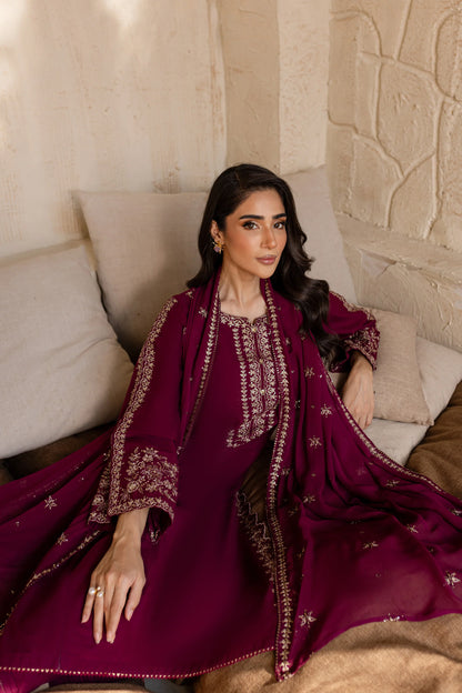 BATIK-3PC LAWN EMBROIDERED SHIRT WITH BAMBER CHIFFON EMBROIDERED DUPATTA AND TROUSER-BIC-3611