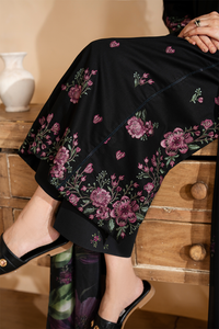 IZNIK-3PC DHANAK EMBROIDERED SHIRT WITH COUTRAI PRINTED SHAWL AND EMB TROUSER-BIC-5147