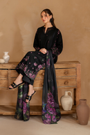 IZNIK-3PC DHANAK EMBROIDERED SHIRT WITH COUTRAI PRINTED SHAWL AND EMB TROUSER-BIC-5147