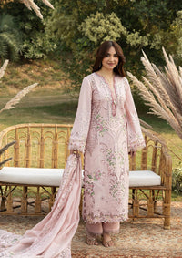 ELAF-3PC DHANAK EMBROIDERED SHIRT WITH DHANAK EMBROIDERED SHAWL AND TROUSER-BIC-5255