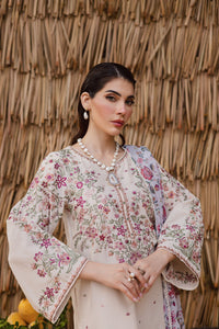 BATIK-3PC DHANAK EMBROIDERED SHIRT WITH WOOL PRINTED SHAWL AND EMB TROUSER -BIC-5040