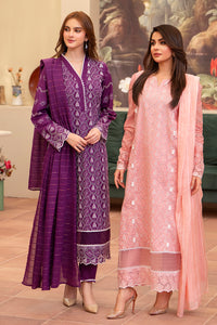 MIRAKHI-3PC LAWN CHIKENKARI EMBROIDERED SHIRT WITH LAWN TUBE SLUB DUPATTA-BIC-