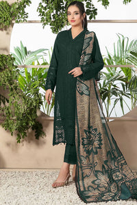 ZAINAB CHOTTANI-3PC CHIKANKAARI LAWN EMBROIDERED SHIRT WITH MONARK PRINT DUPATTA AND TROUSER-BIC-4052 MUNGIYA