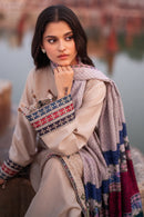 JAZMIN-3PC LAWN EMBROIDERED SHIRT WITH MONARK PRINTED DUPATTA AND TROUSER-BIC-3631